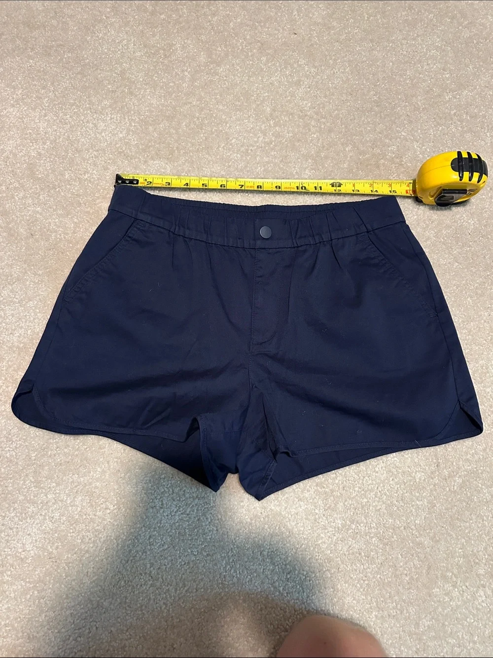 J. Crew Navy Blue Athletic Shorts with Snap Waist